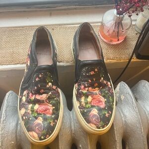 Givenchy Black Floral Slip-Ons